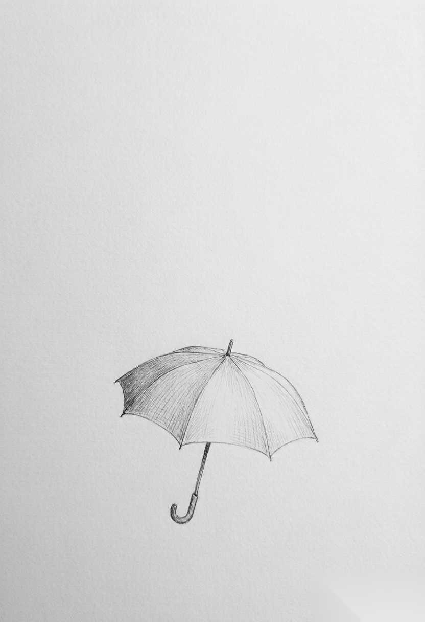 一把雨伞在晴天时已经撑开