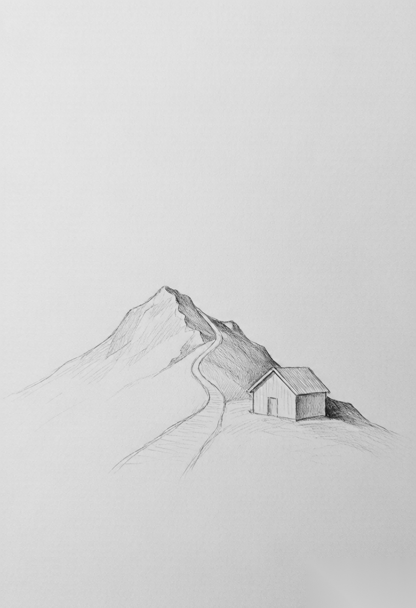 一条小路同时通向山顶与宁静的小屋