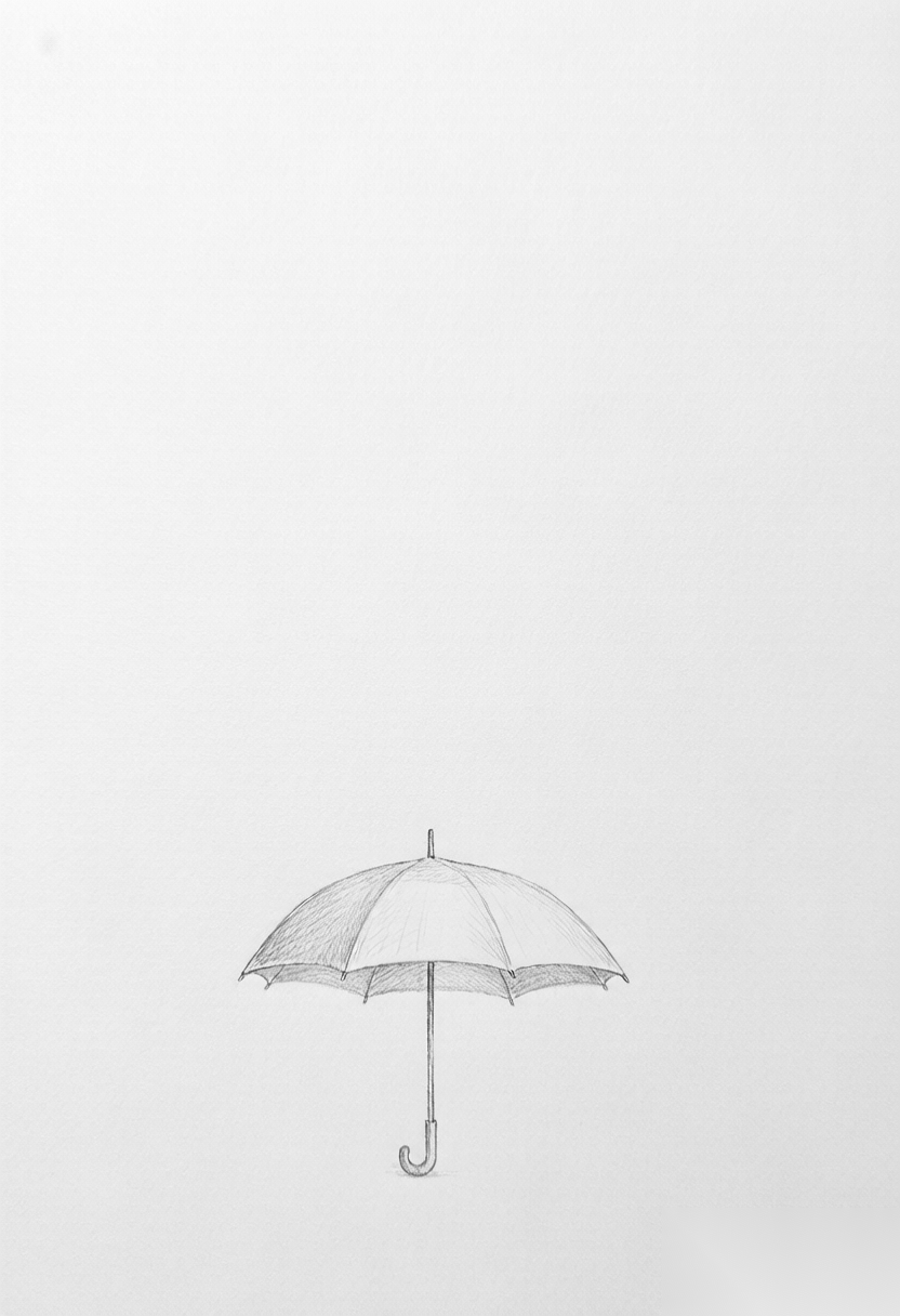 一把雨伞在晴天时已经撑开
